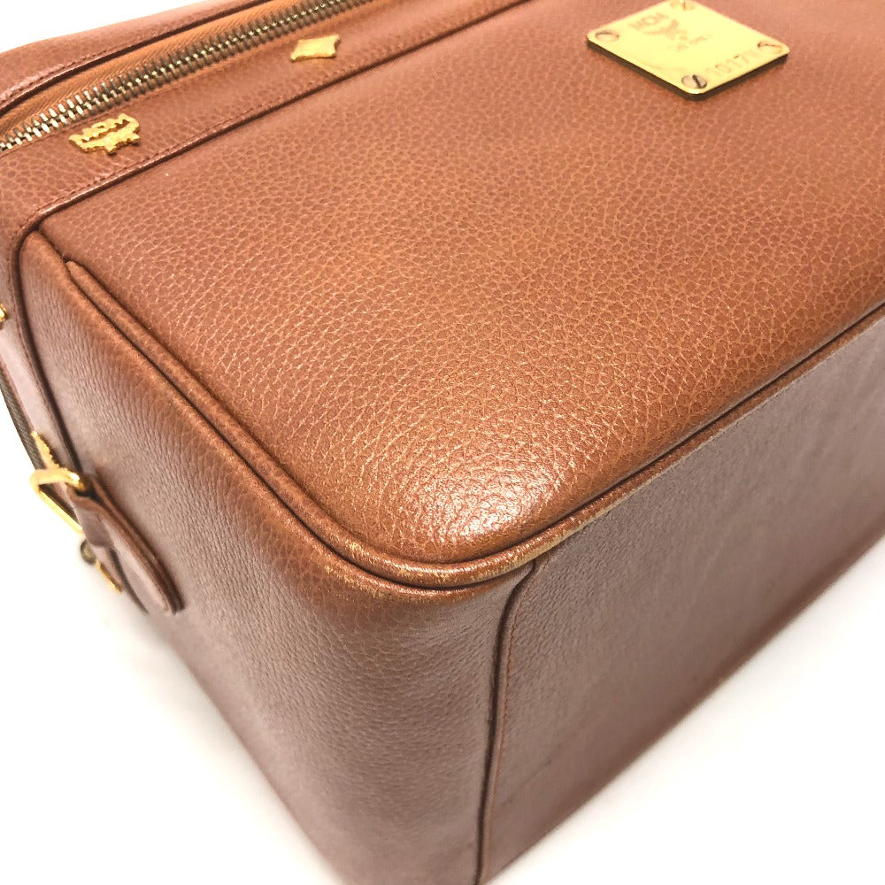 MCM Vanity Bag, Box Bag, 2-Way Shoulder/Handbag, Leather, Women's, Brown