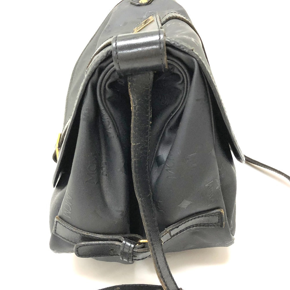 MCM Crossbody Logogram Messenger Bag Shoulder Bag in PVC/Leather, Black
