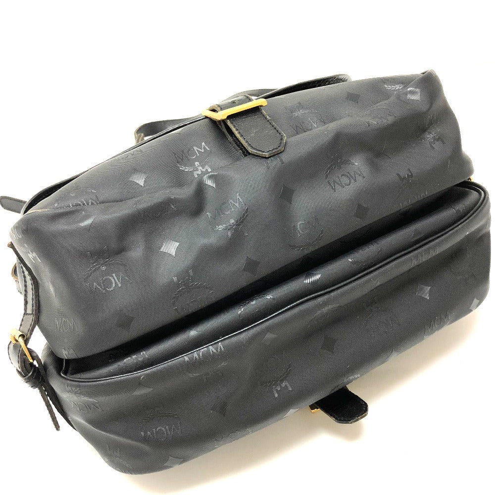 MCM Crossbody Logogram Messenger Bag Shoulder Bag in PVC/Leather, Black