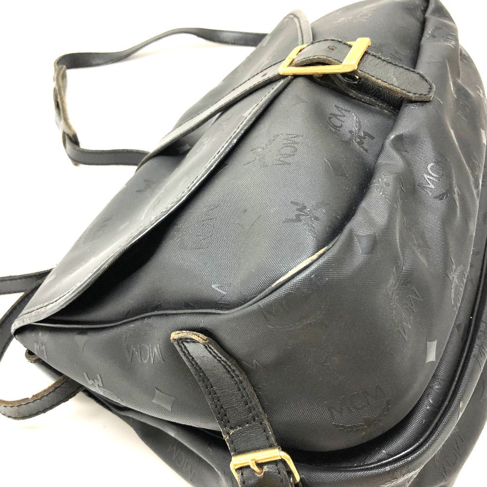 MCM Crossbody Logogram Messenger Bag Shoulder Bag in PVC/Leather, Black