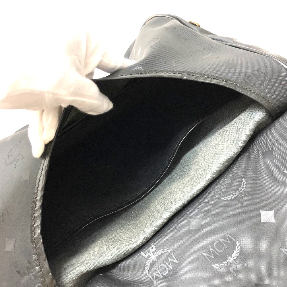 MCM Crossbody Logogram Messenger Bag Shoulder Bag in PVC/Leather, Black