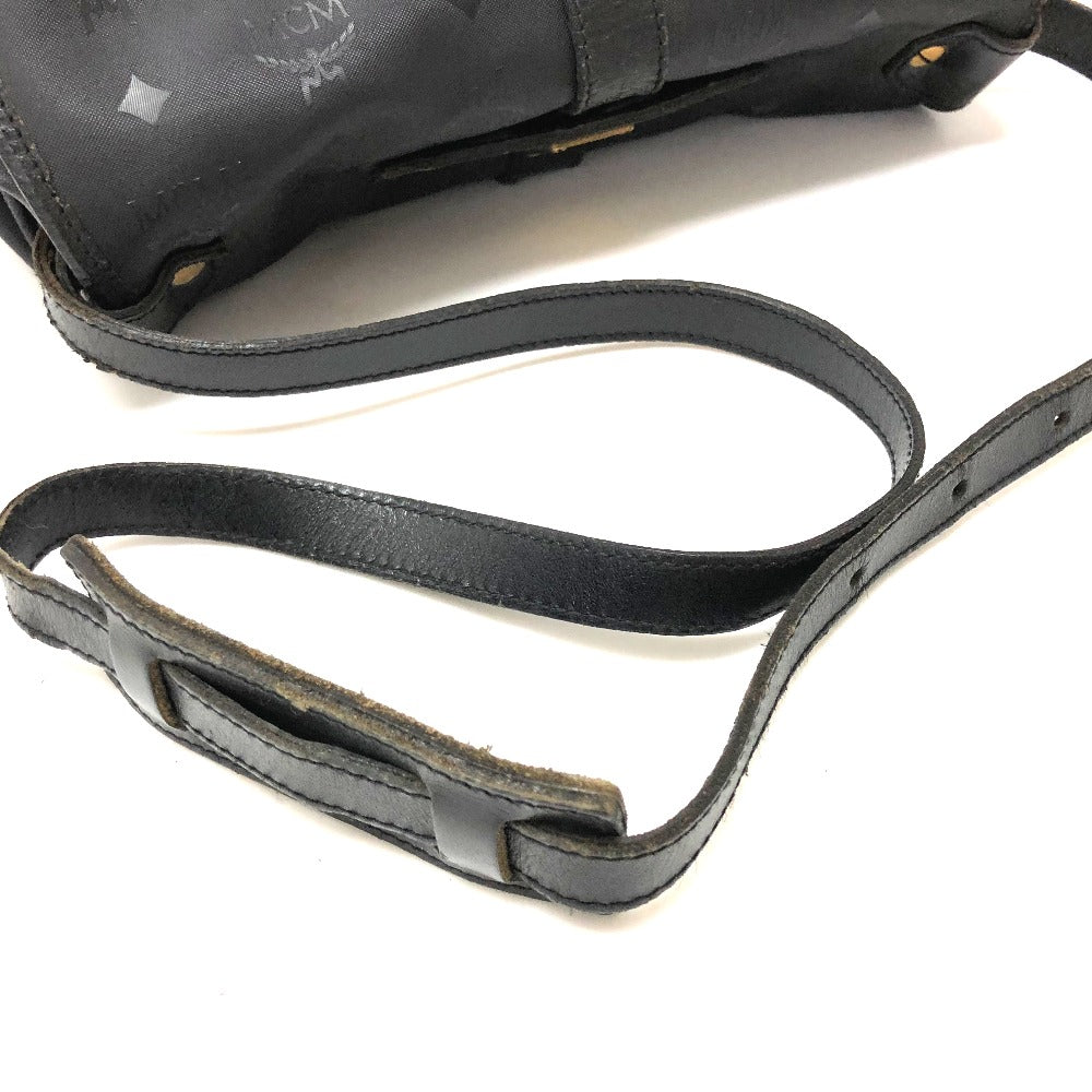 MCM Crossbody Logogram Messenger Bag Shoulder Bag in PVC/Leather, Black