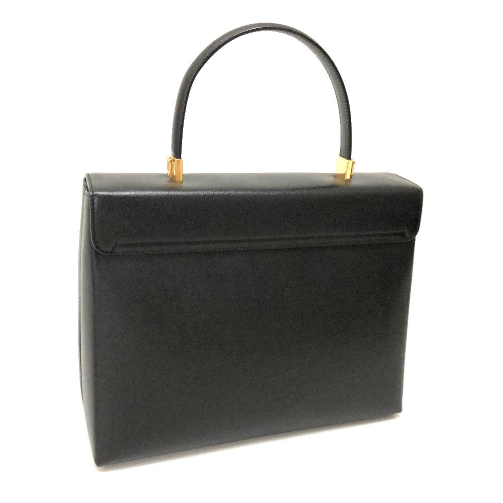 Salvatore Ferragamo Gancini 2-Way Leather Handbag, Black, Women's