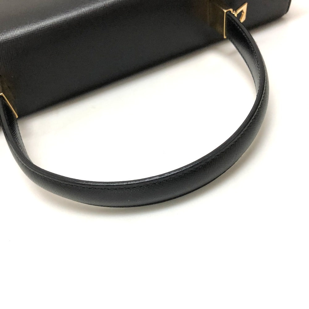 Salvatore Ferragamo Gancini 2-Way Leather Handbag, Black, Women's