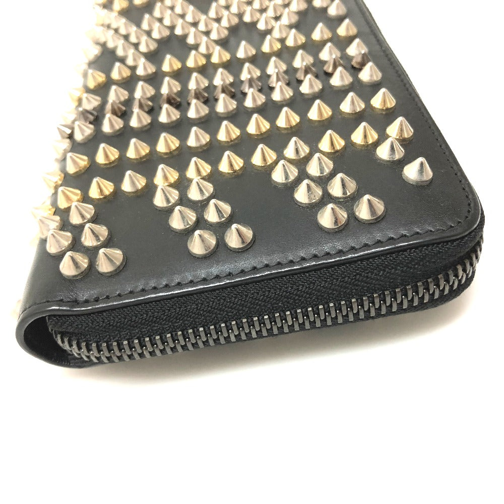 Christian Louboutin 3145073 Billetera redonda Panetone Spike Badt Leather Ladies Long Wallet (con bolso de monedas)