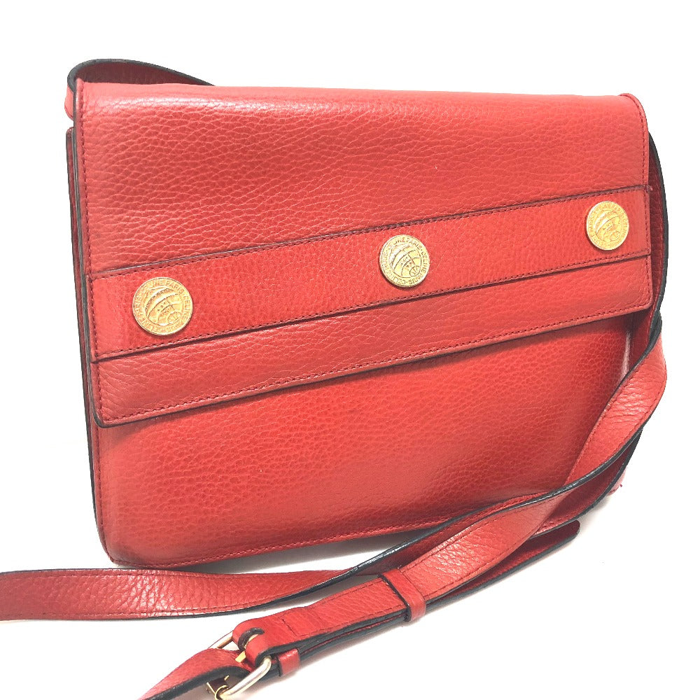 CELINE 斜め掛けバッグ ヴィンテージ カバン フラップ ショルダーバッグ レザー レディース レッド レッド