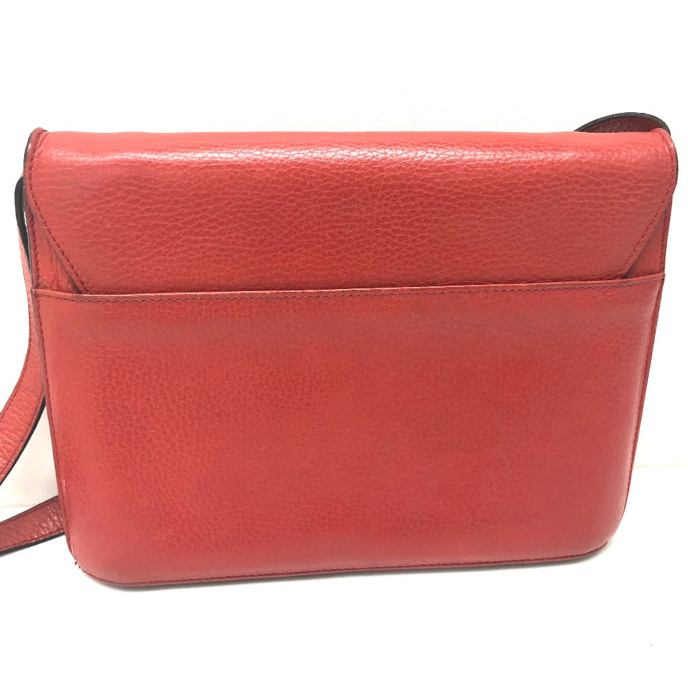 CELINE 斜め掛けバッグ ヴィンテージ カバン フラップ ショルダーバッグ レザー レディース レッド レッド