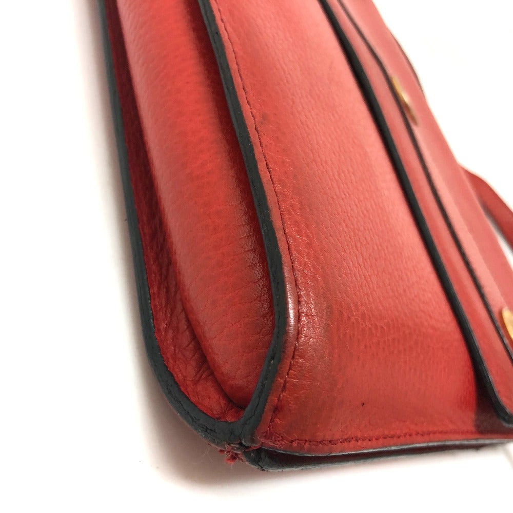 CELINE 斜め掛けバッグ ヴィンテージ カバン フラップ ショルダーバッグ レザー レディース レッド レッド