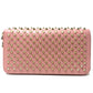 Christian Louboutin 1165065 Panettone Spike Stud Round Zip Long Wallet in Pink Leather