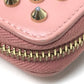 Christian Louboutin 1165065 Panettone Spike Stud Round Zip Long Wallet in Pink Leather