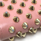 Christian Louboutin 1165065 Panettone Spike Stud Round Zip Long Wallet in Pink Leather