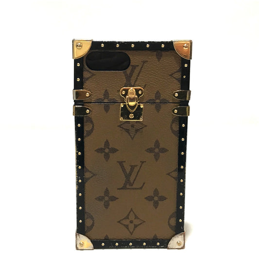 LOUIS VUITTON M64487 Monogram Reverse Eye Trunk iPhone 7+ iPhone Case, Monogram Reverse Canvas, Women's, Brown
