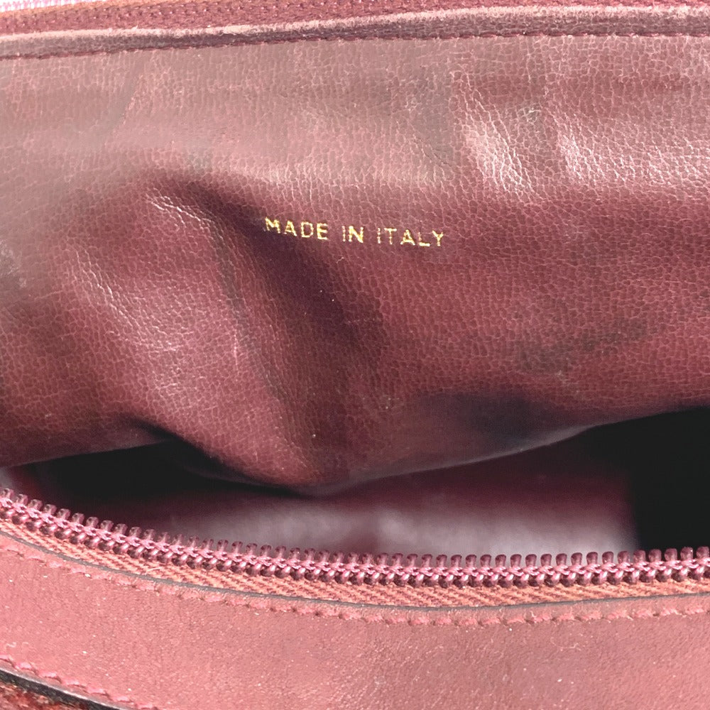 CELINE C Macadam Horse-Drawn Carriage Vintage Handbag/Boston Bag in Canvas/Leather, Red