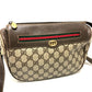GUCCI 001115 0918 GG Plus Webbing Line Pouch Shoulder Bag PVC/Leather Women's Vintage Gucci