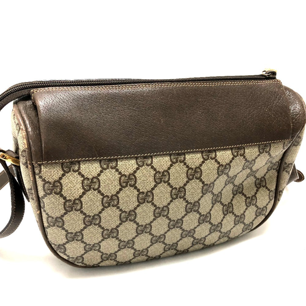 GUCCI 001115 0918 GG Plus Webbing Line Pouch Shoulder Bag PVC/Leather Women's Vintage Gucci