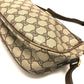 GUCCI 001115 0918 GG Plus Webbing Line Pouch Shoulder Bag PVC/Leather Women's Vintage Gucci