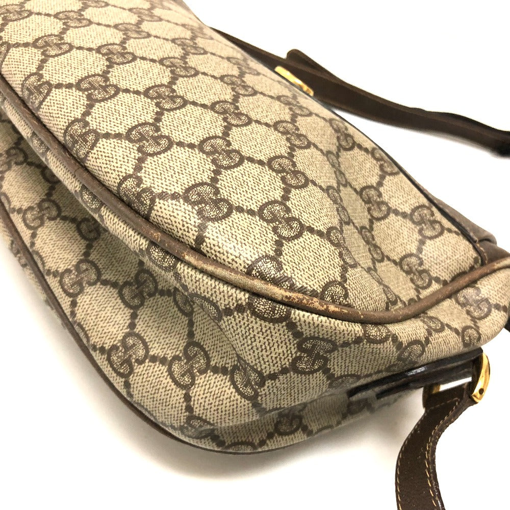 GUCCI 001115 0918 GG Plus Webbing Line Pouch Shoulder Bag PVC/Leather Women's Vintage Gucci