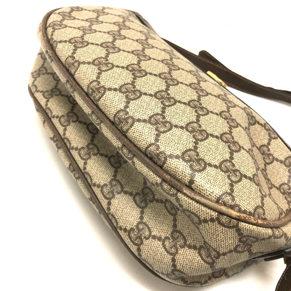 GUCCI 001115 0918 GG Plus Webbing Line Pouch Shoulder Bag PVC/Leather Women's Vintage Gucci