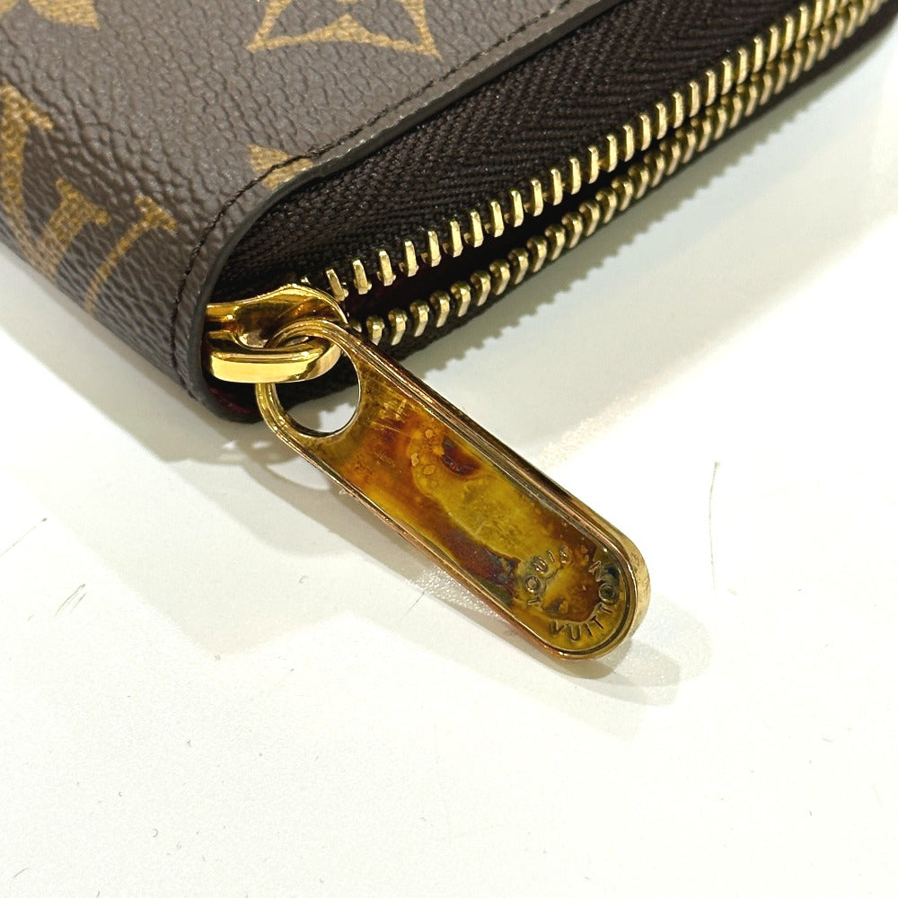 LOUIS VUITTON M41895 Monogram Zippy Wallet กระเป๋าสตางค์ซิปรอบ Monogram Canvas สำหรับผู้หญิง สี Fuchsia Brown