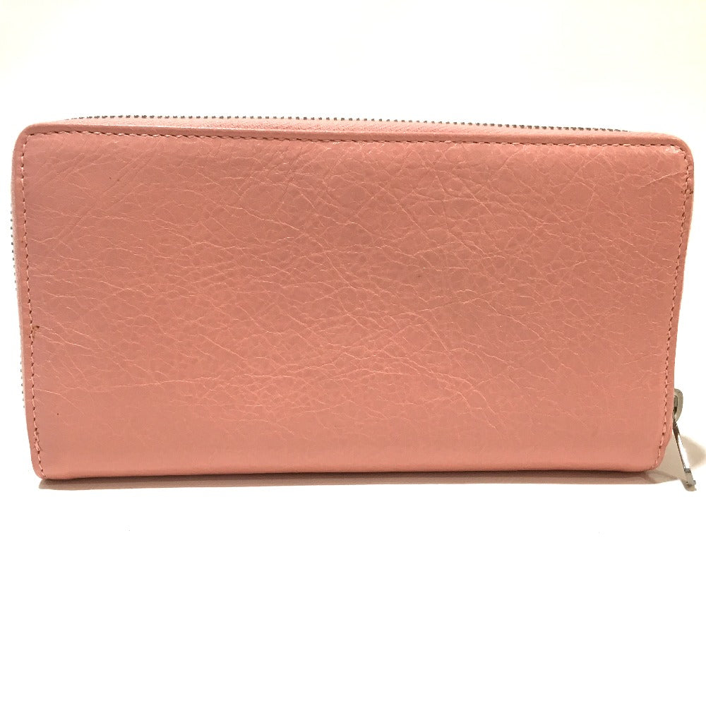 BALENCIAGA 419805 Exclusive Women's Leather Long Wallet with Zip-Around Design in Pink Beige