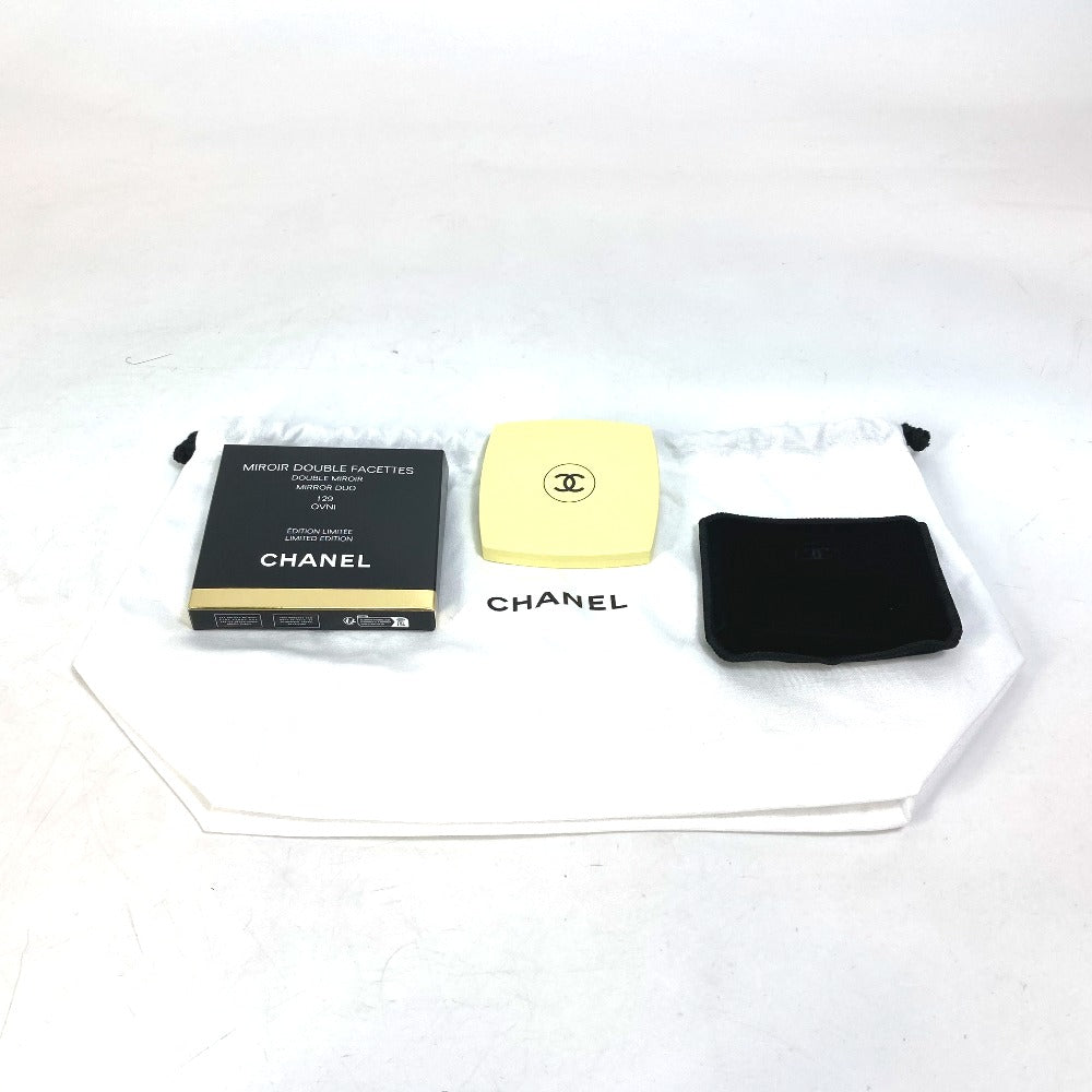CHANEL 138065 CC ココマーク ミロワール ドゥーブル ファセット コンパクト ダブル ミラー 鏡 プラスチック レディース オヴニー 129 イエロー