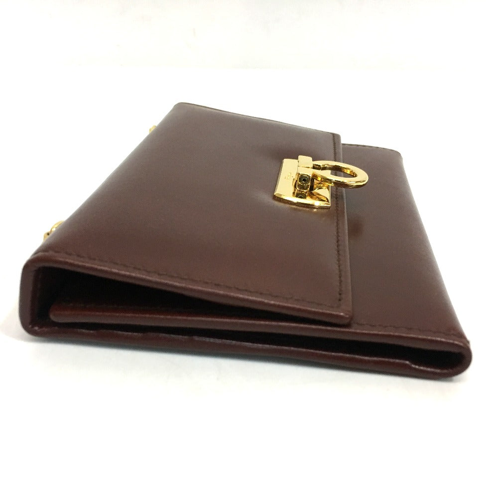Salvatore Ferragamo Gancini Pochette/Wallet/Shoulder Bag in Brown Leather for Women