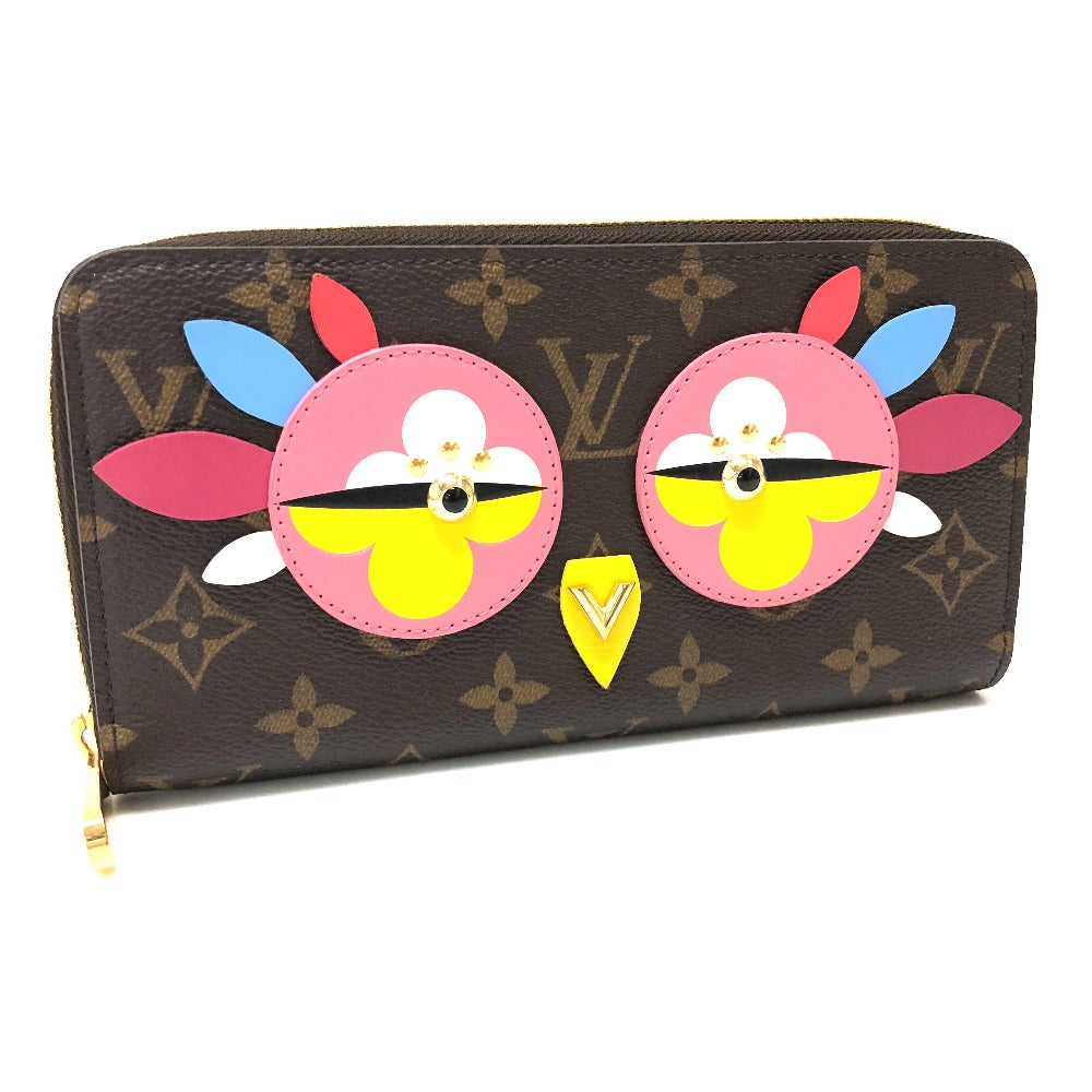 LOUIS VUITTON M62414 Monogram Lovely Bird Zippy Wallet, Round Zip Long Wallet, Monogram Canvas, Women's, Brown