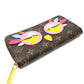LOUIS VUITTON M62414 Monogram Lovely Bird Zippy Wallet, Round Zip Long Wallet, Monogram Canvas, Women's, Brown