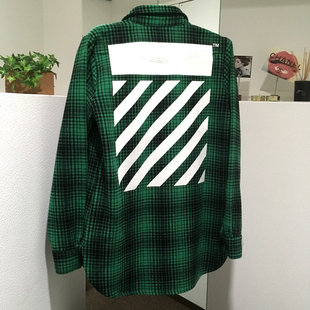 OFF-WHITE チェック柄 TARTAN SHIRT DIAG ALL OVER アウターその他 メンズ グリーン