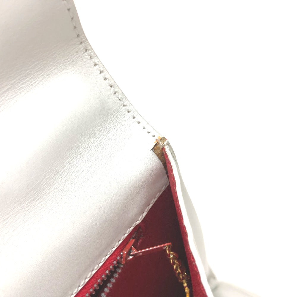 CELINE ヴィンテージ チェーンロック カバン トートバッグ ハンドバッグ レザー レディース ホワイト