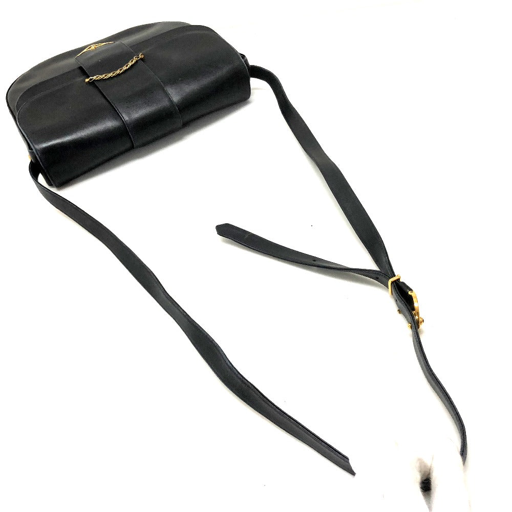 CARTIER Sapphire Line Flap Bag Crossbody Shoulder Bag Leather Women's Dark Navy