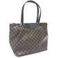 Louis Vuitton N41103 Damier Westminster GM Bag Tote Bag bahu Beg Damier Canvas Wanita Ebene Brown