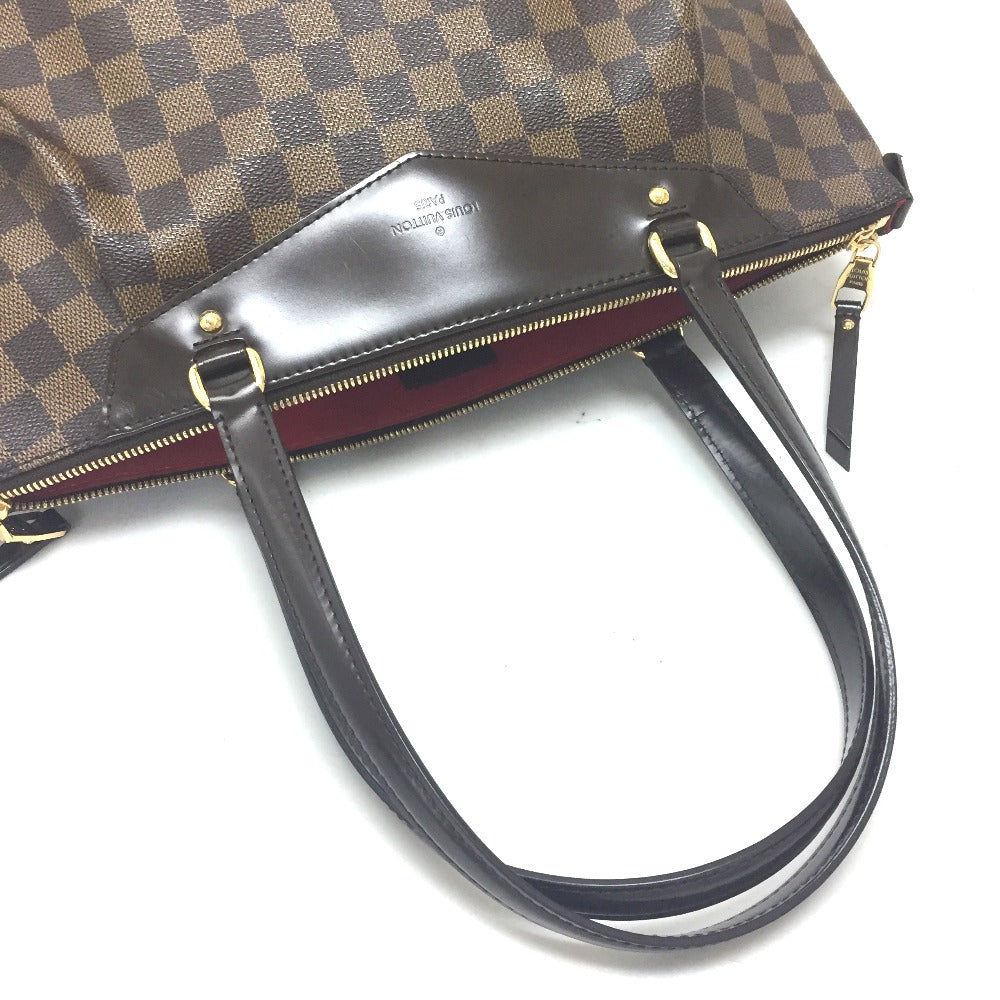 Louis Vuitton N41103 Damier Westminster GM Bag Tote Bag bahu Beg Damier Canvas Wanita Ebene Brown