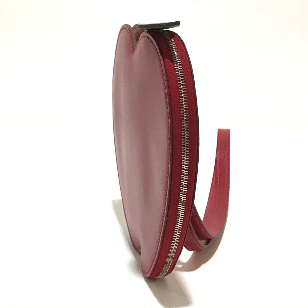 HERMES Tadelakt x Chevre Apple Motif Apple Fruit Pochette Pomme Accessory Pouch Chevre Women's Rouge vif