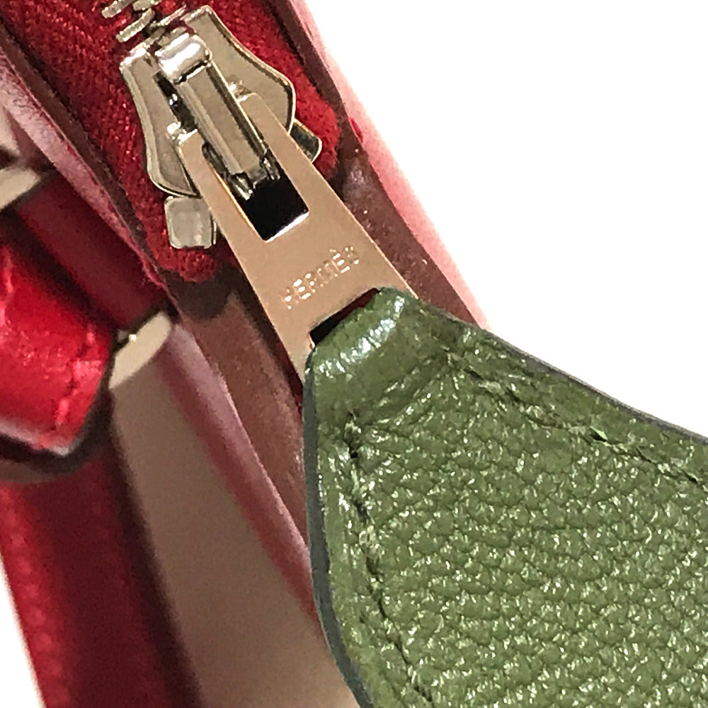 HERMES Tadelakt x Chevre Apple Motif Apple Fruit Pochette Pomme Accessory Pouch Chevre Women's Rouge vif