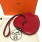 HERMES Tadelakt x Chevre Apple Motif Apple Fruit Pochette Pomme Accessory Pouch Chevre Women's Rouge vif