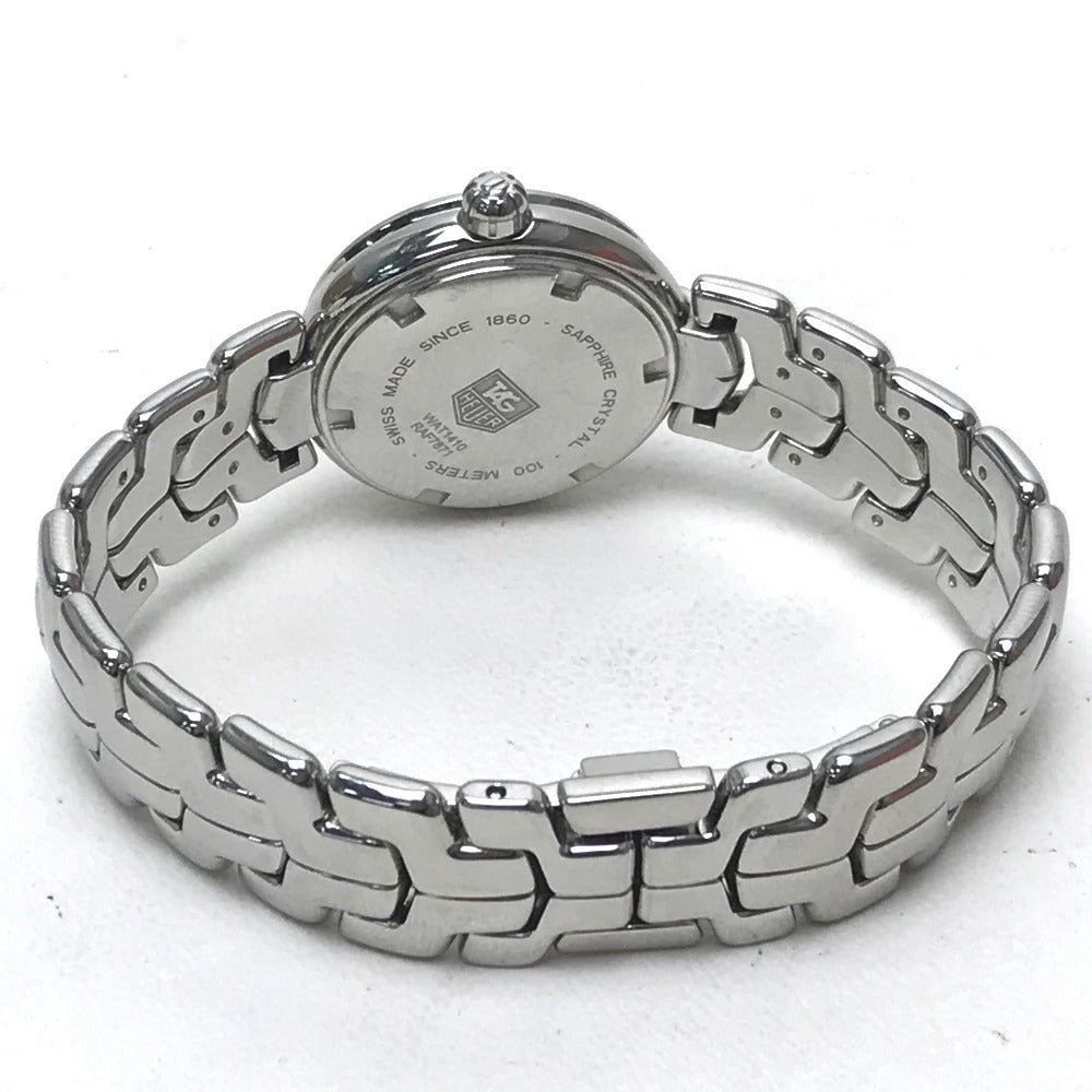 TAG HEUER WAT1410.BA0954 Link 11P Diamond Quartz Date Watch, Stainless Steel, Women's, Silver/Black