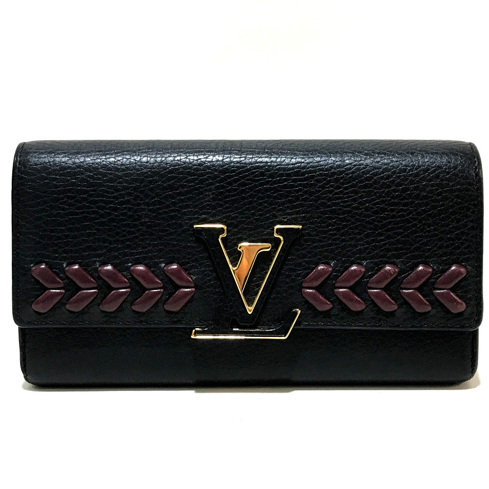 LOUIS VUITTON M62076 Taurillon Capucines Portefeuille Long Wallet, Bi-fold Wallet, Taurillon Leather, Women's, Noir, Black
