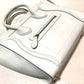 CELINE 167793 Tote Bag Micro Shopper Luggage Handbag Leather Women's White Off-White x Sky Blue