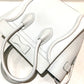 CELINE 167793 Tote Bag Micro Shopper Luggage Handbag Leather Women's White Off-White x Sky Blue