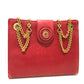 TIFFANY &amp; Co. Vintage Logo Pochette Chain Shoulder Bag Leather Women's Red