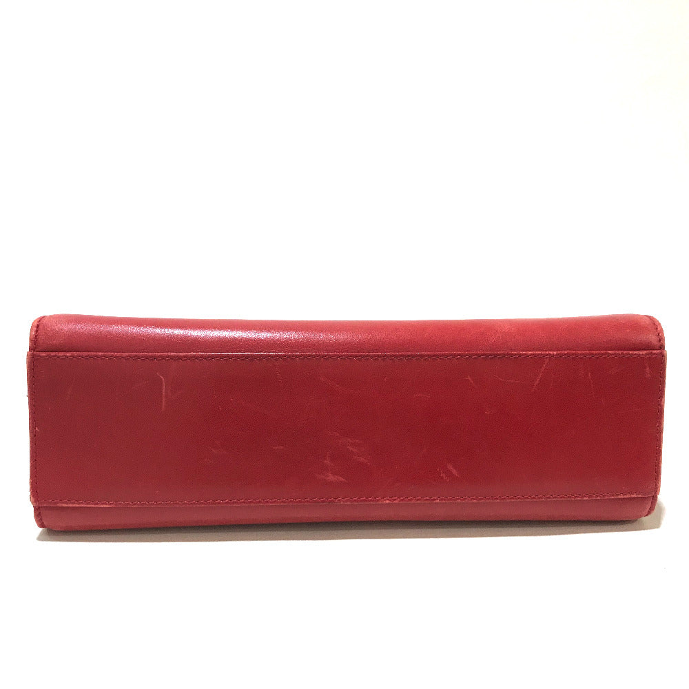 TIFFANY &amp; Co. Vintage Logo Pochette Chain Shoulder Bag Leather Women's Red