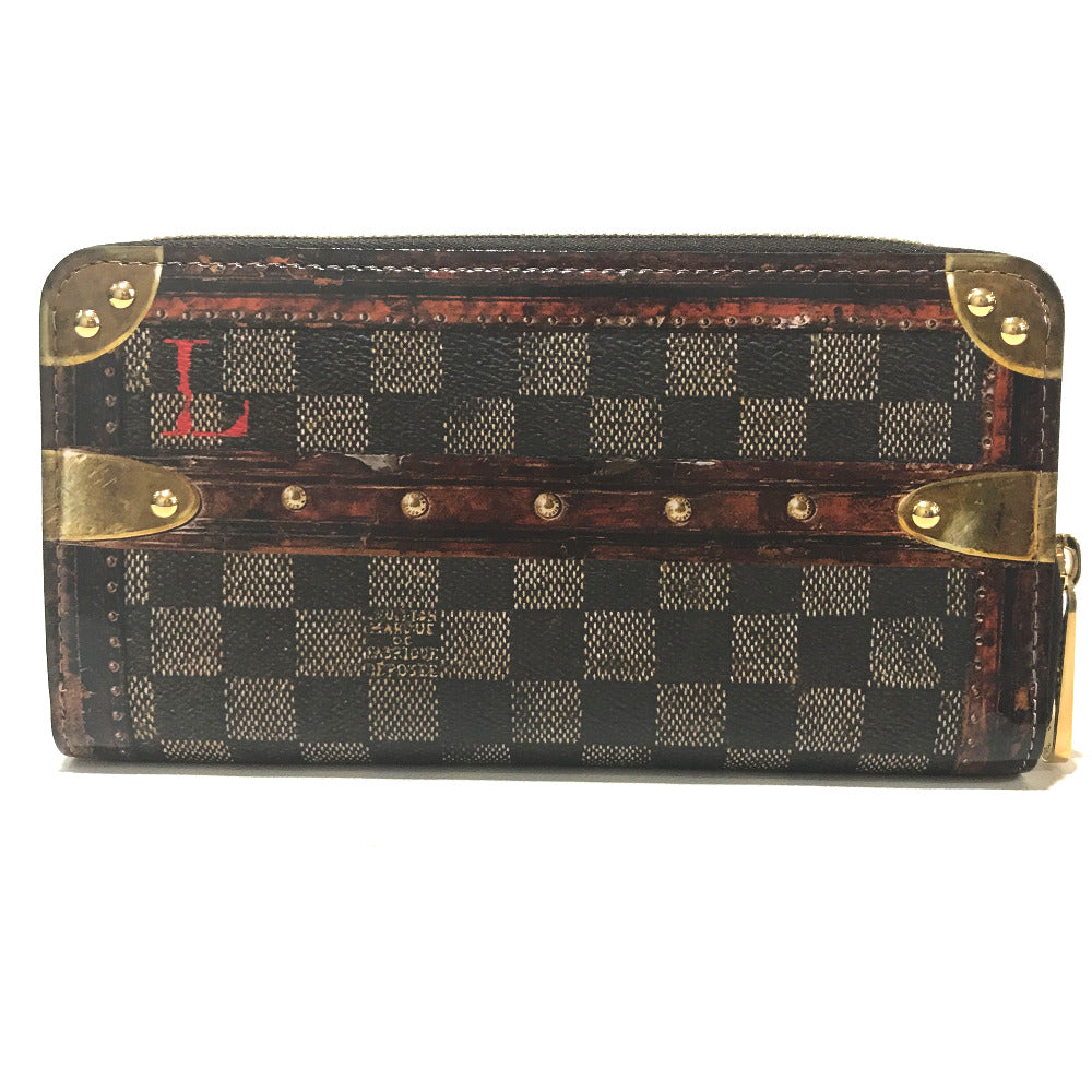 LOUIS VUITTON M63490 Transformed Damier Trompe-l'oeil Zippy Wallet, Round Zipper Long Wallet, Damier Canvas, Women's, Ebene Brown