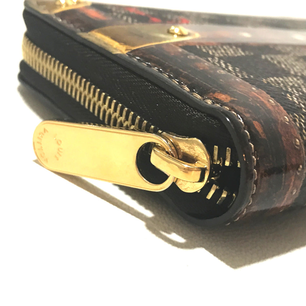 LOUIS VUITTON M63490 Transformed Damier Trompe-l'oeil Zippy Wallet, Round Zipper Long Wallet, Damier Canvas, Women's, Ebene Brown