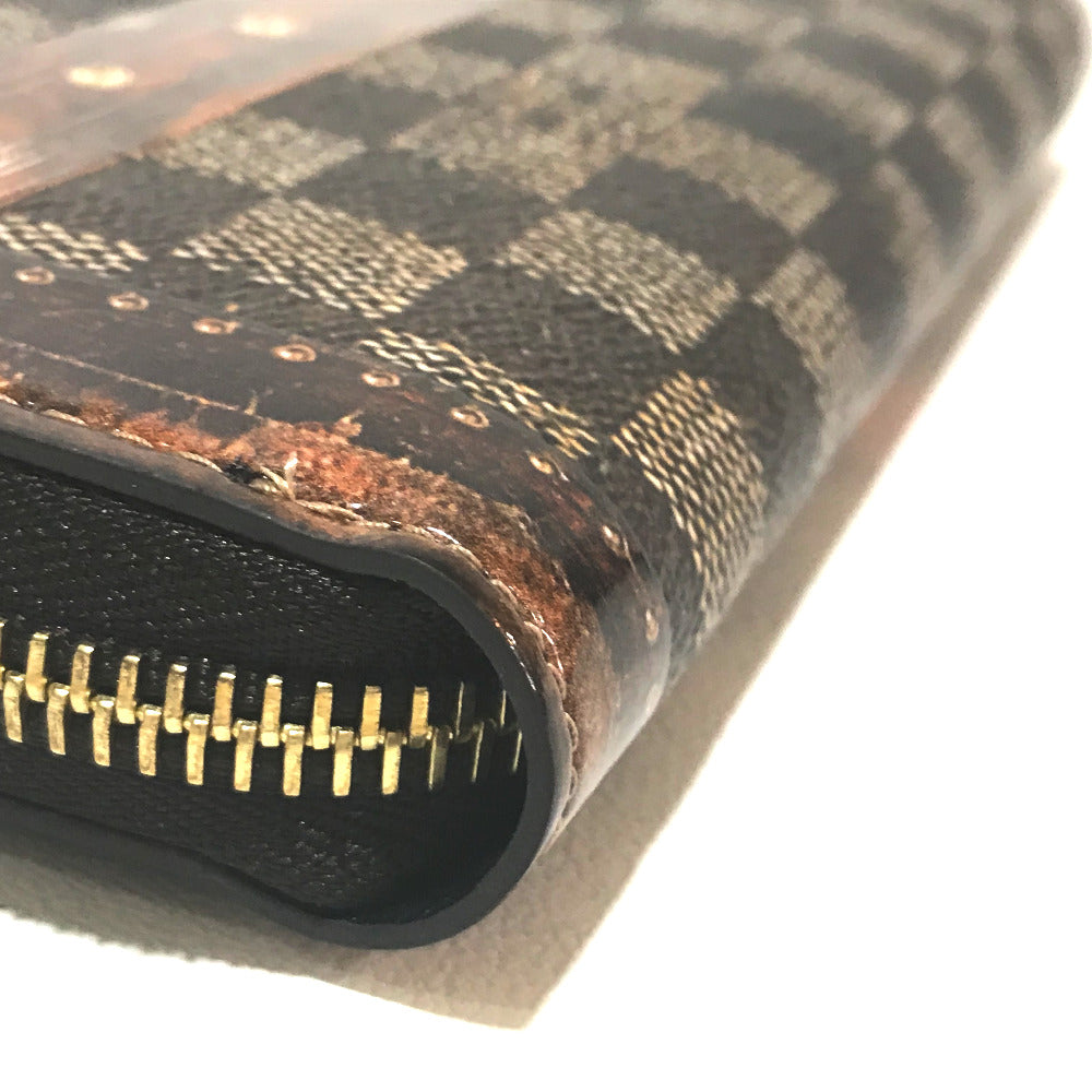 LOUIS VUITTON M63490 Transformed Damier Trompe-l'oeil Zippy Wallet, Round Zipper Long Wallet, Damier Canvas, Women's, Ebene Brown