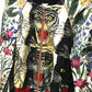 GUCCI 476247 Tiger Print Bomber Jacket, Floral Print, Outerwear, Tag Included, Silk Blouson, Women's, Multicolor, White x Multicolor