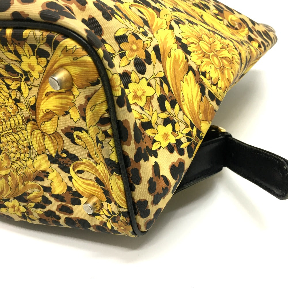 VERSACE Vintage Leopard Backpack Daypack PVC x Leather Unisex