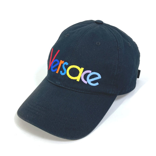VERSACE レインボー ロゴ刺繍 ベースボール 帽子 キャップ コットン メンズ - brandshop-reference