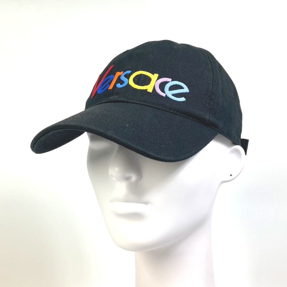 VERSACE レインボー ロゴ刺繍 ベースボール 帽子 キャップ コットン メンズ - brandshop-reference