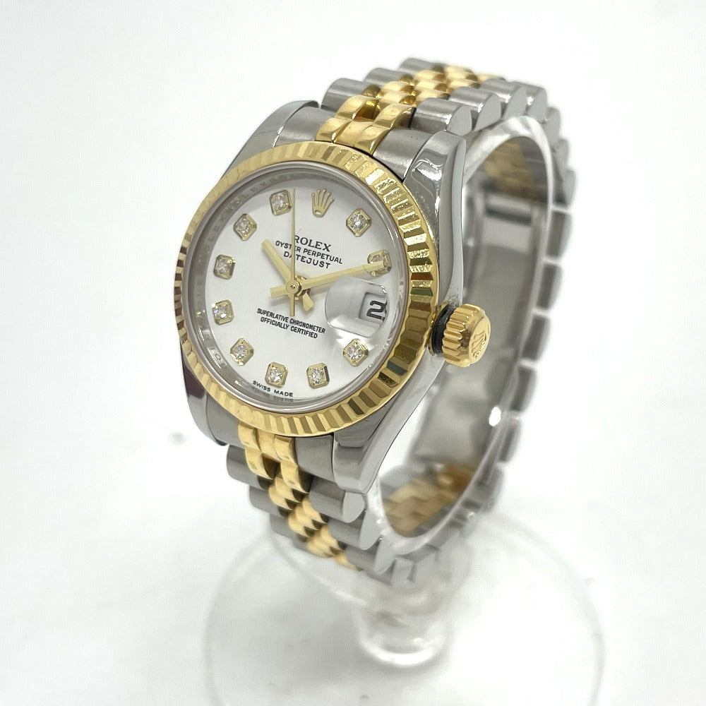 ROLEX 179173G デイトジャスト 10Pダイヤ 自動巻き 腕時計 SS/18K 